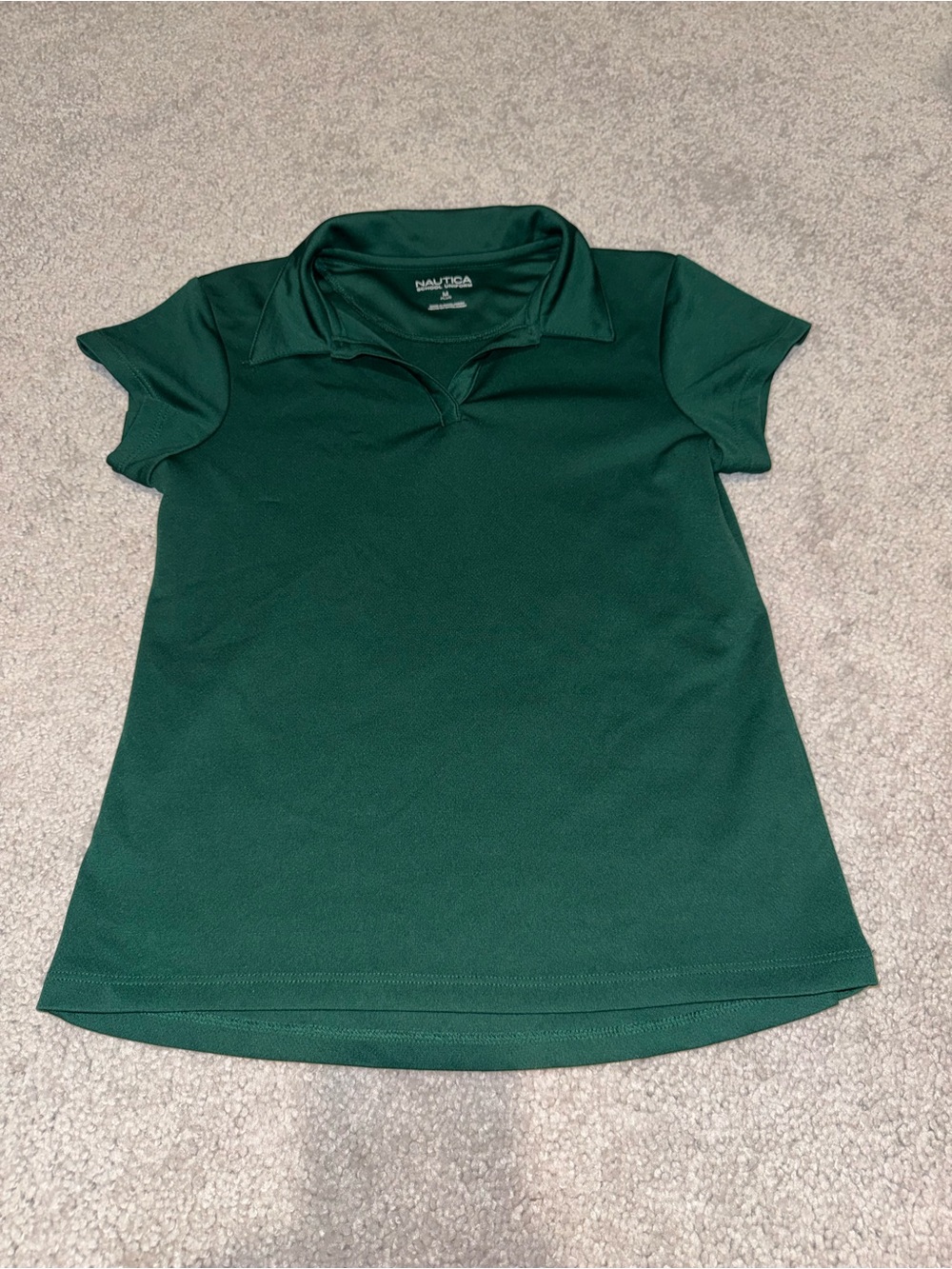 Nautica Women's Forest Green Short Sleeve Polo Top